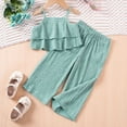 thumbnail image 2 of Mikilon 1-13 Years Girls Summer Fashion Sets Solid Color Tank Top and Elastic Waist Loose Long Pants, 2 of 7