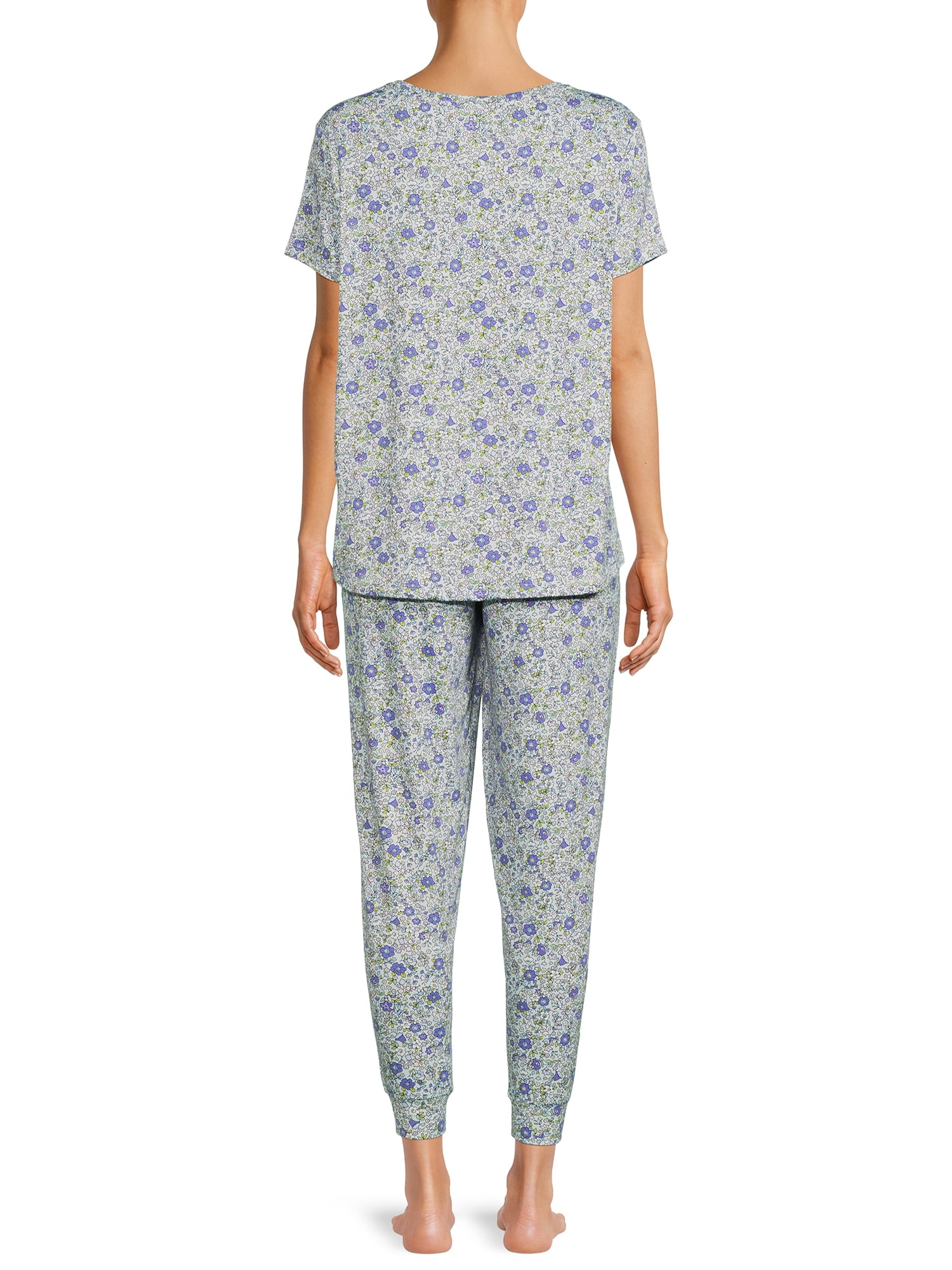 Secret Treasures Women's and Women's Plus Pajama Short Sleeve Top and Pants, 2 Piece