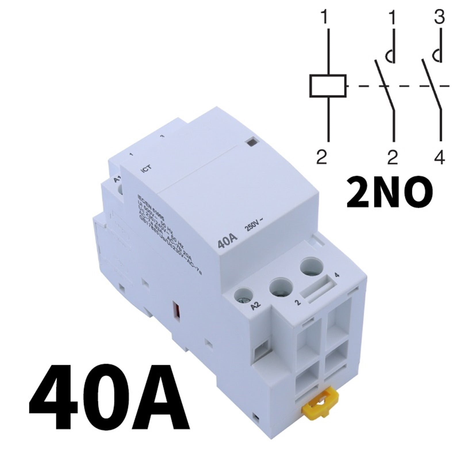 2P 63A 40A 220V/230V 50/60HZ Din Rail Household Ac Contactor 2NO