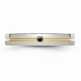 thumbnail image 4 of Stainless Steel Polished Yellow IP-plated .025pt. Diamond 4mm Band Size: 7; for Adults and Teens; for Women and Men, 4 of 7