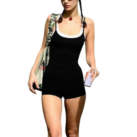 

Ma&Baby Women Summer Sleeveless Halter Jumpsuit Bodycon One-Piece Bodysuit Romper Overalls Playsuit