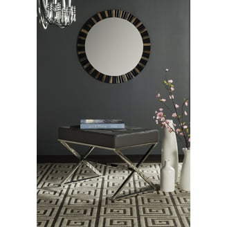 SAFAVIEH Sienna Modern Glam X-Leg Upholstered Rectangular Ottoman