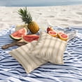 thumbnail image 2 of 2 Pack Outdoor Waterproof Throw Pillows, Abstract Geometric Yellow Stripe Decorative Square Pillow Case Patio Pillows for Chair Couch Sofa 16x16in, 2 of 9