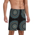 thumbnail image 2 of Balery Mandala Pantalones cortos de pijama de punto de algodón para hombre con cinturilla y bolsillos-3X-Large, 2 of 6
