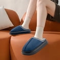 thumbnail image 5 of House Slippers for Woman Men, Womens slippers Platform EVA sole Warm Fuzzy Suede Short Ankle Boots Memory Foam shoes for Women Anti-Slip Home, 5 of 6