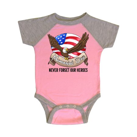 

Inktastic Memorial Day- Never Forget Our Heroes- Bald Eagle Gift Baby Boy or Baby Girl Bodysuit