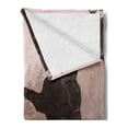thumbnail image 2 of Nature Soft Flannel Fleece Blanket, Silhouette of Wild Bear in the Jungle Woodland at Dark Night Illustration, Cozy Plush for Indoor and Outdoor Use, 50" x 60", Army Green Pale Peach, by Ambesonne, 2 of 5