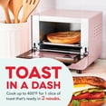 thumbnail image 3 of Mini Toaster Oven - Sleek & Stylish - For Creative Homemade Treats - Compact, Space-Saving Design - adjustable temperature dial - Removable Baking Tray - Pink, 3 of 4