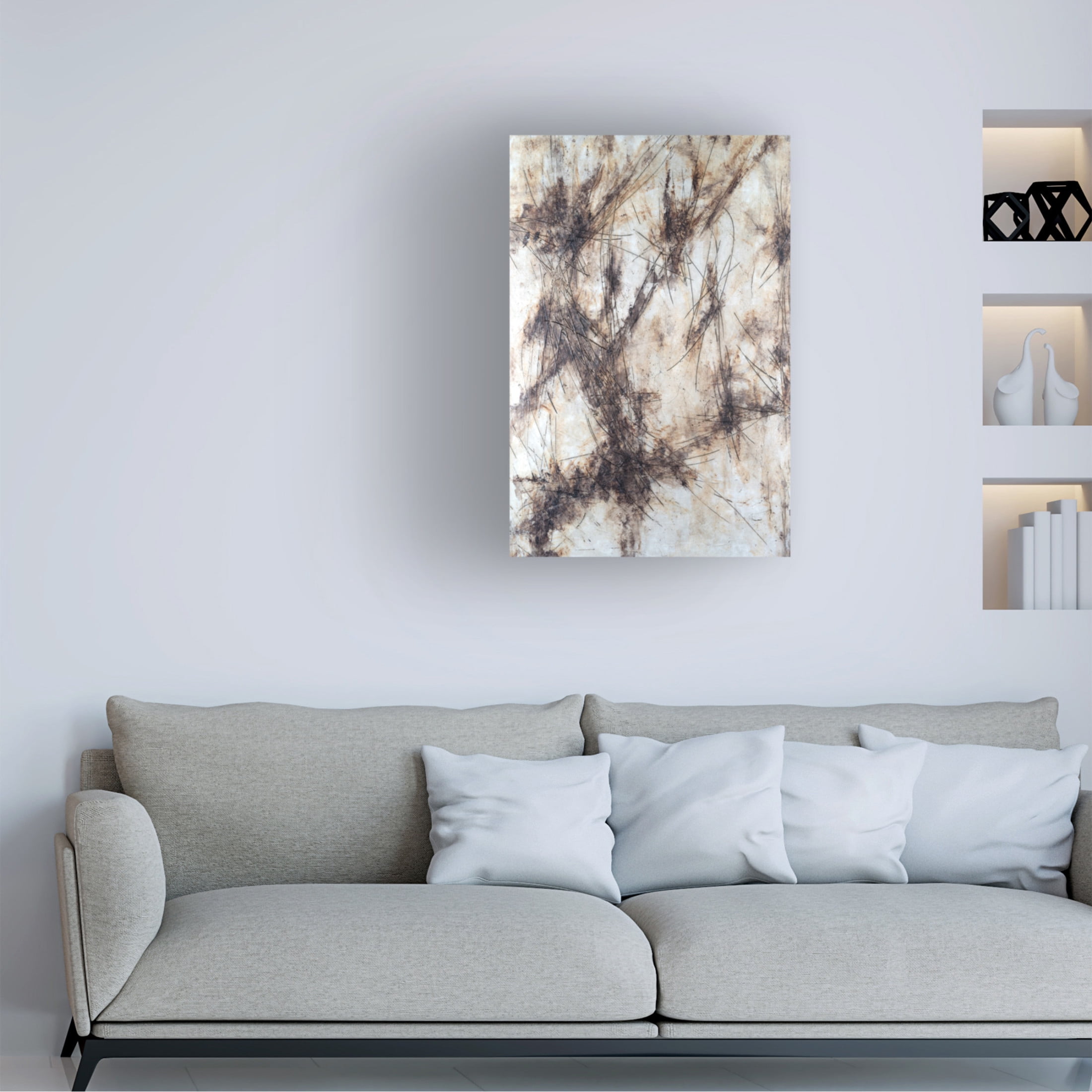 Canvas Wall Art - Michael Willett 'Etched stone I' Wall Art for Living Room, Bedroom, or Office Décor by Trademark Fine Art - 30 x 47 Inches
