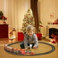 thumbnail image 5 of Christmas Train Set with Smokes,Lights & Sound Train Set for Under Christmas Tree Stream Locomotive Electric Train Sets for Kids Carriages & Tracks for Trains for Toddlers 3-5,Christmas Tree Train, 5 of 6