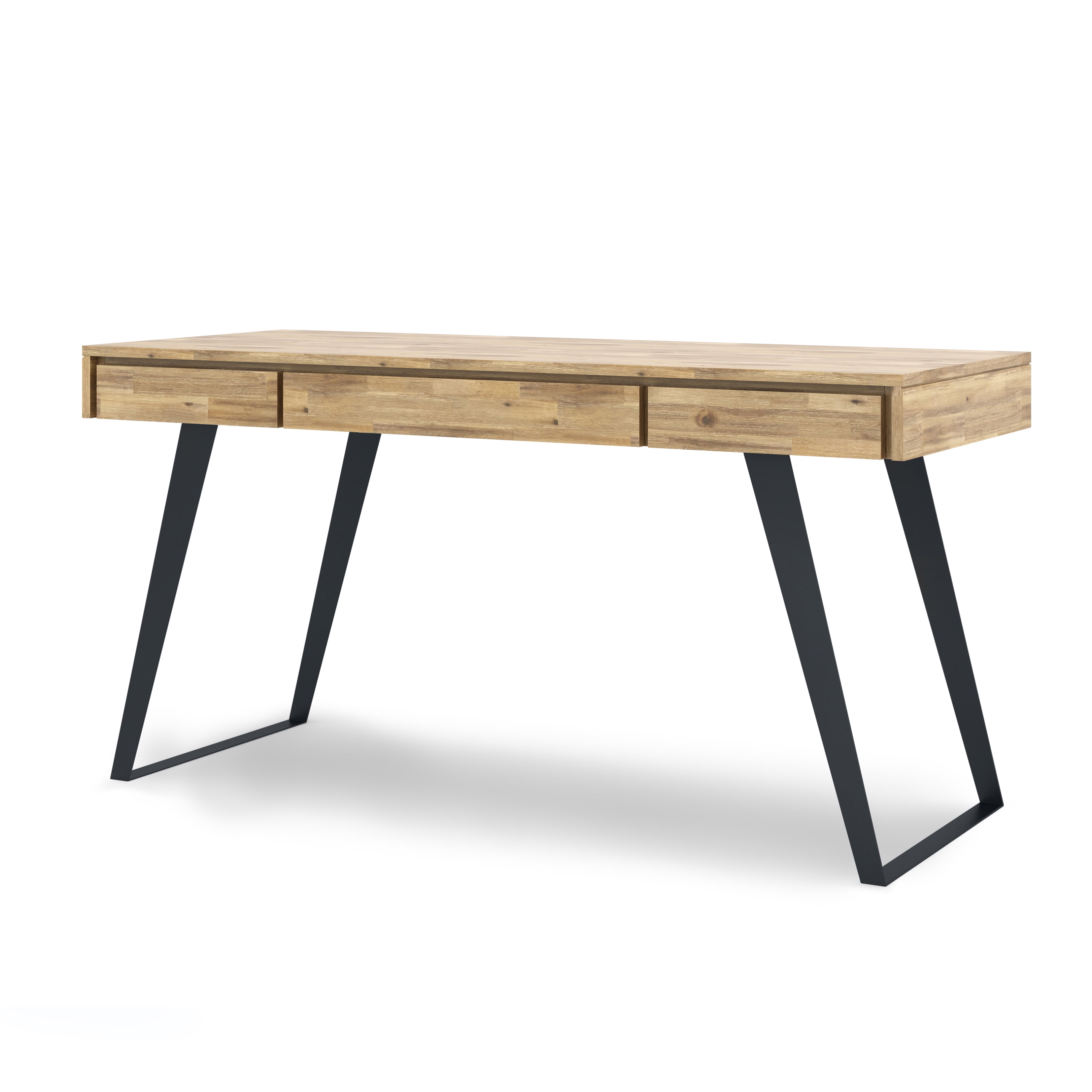 Brooklyn Max Fulton Solid Acacia Wood Modern Industrial 54 Inch Wide Desk In Distressed Golden Wheat Walmart Com Walmart Com