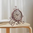 thumbnail image 2 of DENEST 6.69'' Vintage Table Clock Silent for Home Living Room Office Decor Iron Bronze, 2 of 9