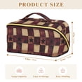 thumbnail image 4 of FORMRS Makeup Bag Travel Cosmetic Organizer for Women Fold Flat Zipper Pouch with Handle, Star Spangled Squares, 4 of 8