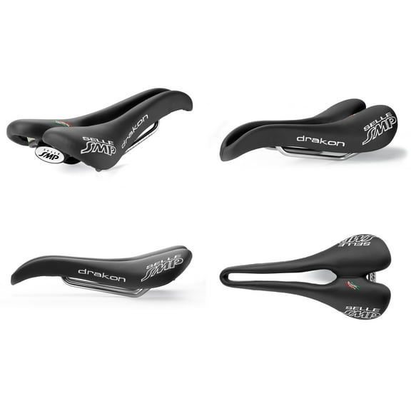 Selle SMP Drakon Bicycle Saddle Steel Rails Black Leather Road Mountain Bike