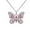 Pink, variant on Censtreet Vintage Multicolor Butterfly Necklace Bohemian Multicolor Enamel Butterfly Necklace Rhinestone Butterfly Pendant Necklace Chain Enamel Ethnic Costume Jewelry for Women