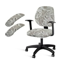 SCRAWLGOD Newspaper Print 4 PCS Cozy Office Chair Cover with Arm Rest Protector Easy to Remove Desk Chair Covers Anti-Dust Breathable Swivel Chair Slipcover