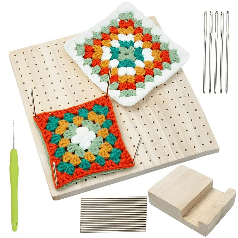 Wooden Crochet Blocking Board Reusable Handcrafted Knitting Blocking Mat  Set⊹