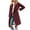 Wine red, variant on Langwyqu Fall Winter Women Lapel Collar Double Breasted Wool Blend Trenchcoat Long Jacket Coat