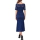 thumbnail image 3 of INSPIRE CHIC Vestido de cóctel para mujer con encaje, dobladillo de cola de pez, manga corta, ajustado, midi, azul oscuro, XL, 3 of 6