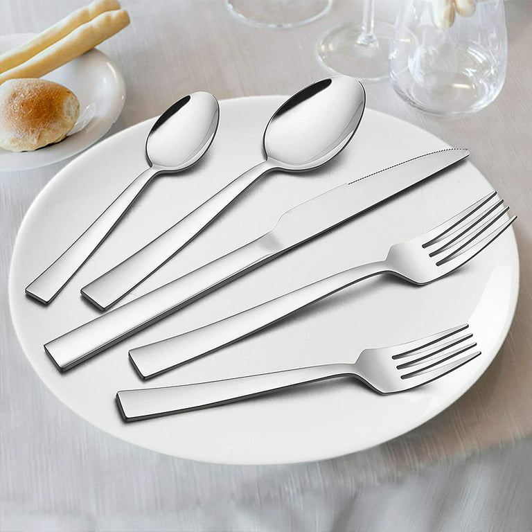 20-piece Wood Sliver Silverware Set With Small Waist Handle, Stainless  Steel Flatware Sets For 4, Cutlery Utensil Tablew