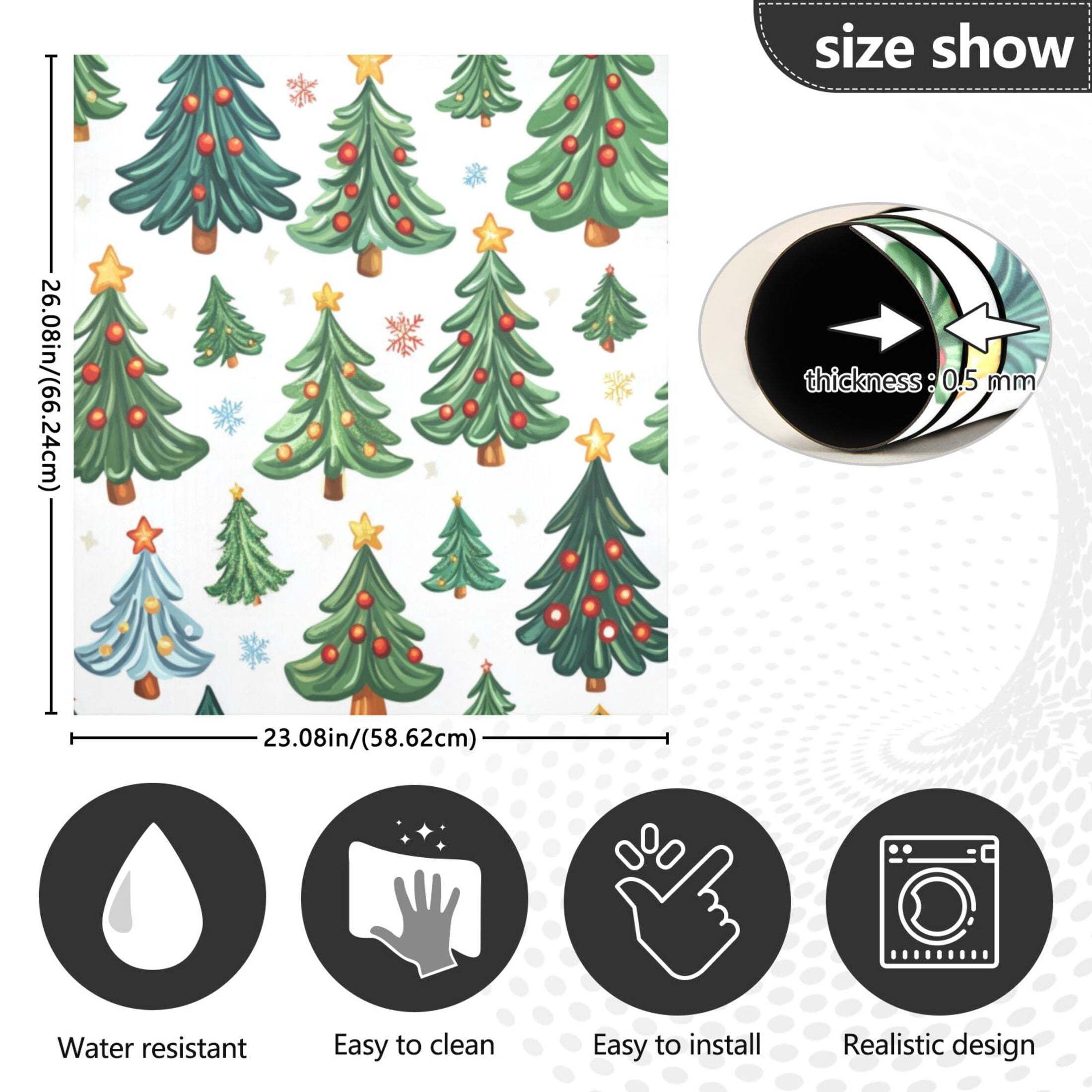 Dishwasher Magnetic Sticker 23x26 Inch Refrigerator Magnetic Sticker Washing Machine Magnetic Sticker Kitchen Panel Magnetic Sticker Home Decor Christmas Tree Seamless