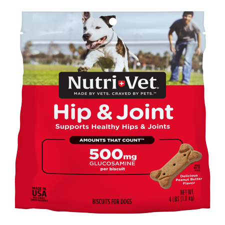 UPC: 0669125608029 | Nutri-Vet Hip & Joint Biscuits for Dogs – Tasty Dog Glucosamine Treat – 4 LB Bag