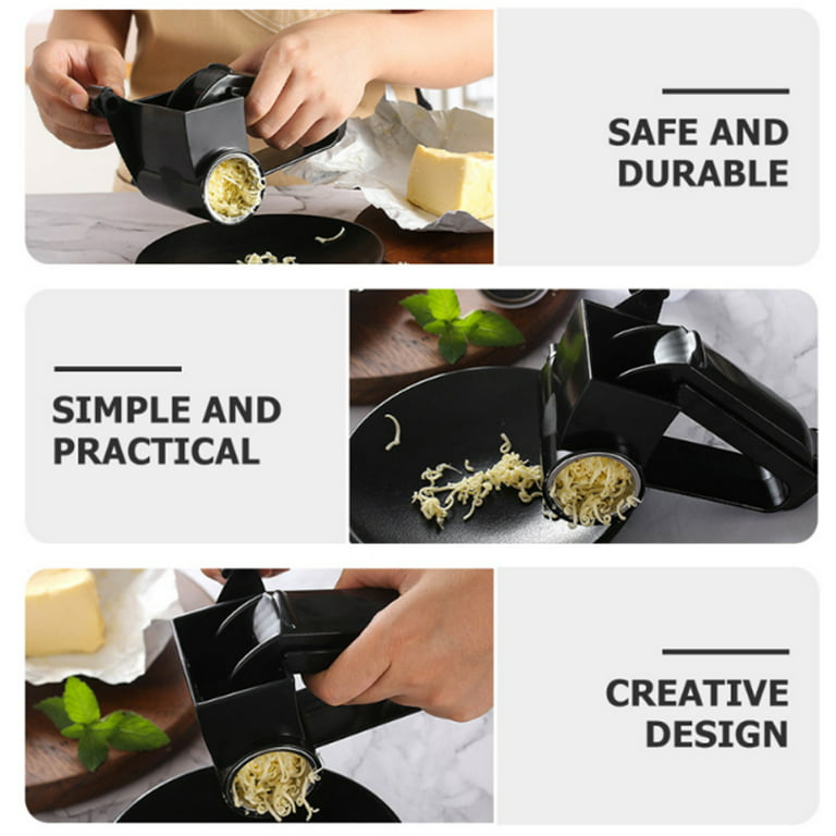 Stainless Steel+PP Cheese Grater Blade Kitchen Gadgets Chocolate Grater DIY  Butter Food Mill Cheese Grater Slicer(Black)