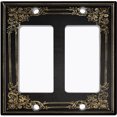 thumbnail image 2 of Metal Light Switch Plate Outlet Cover (French Victorian Frame - Double Rocker), 2 of 2