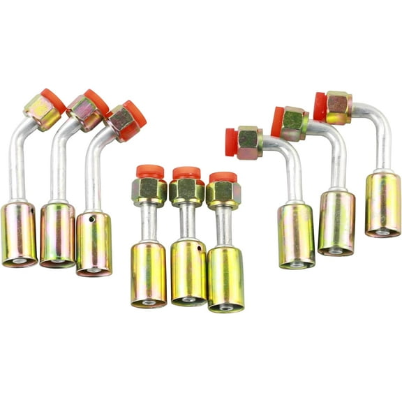 Air Conditioning #6 AC Fitting Set Female Oring Beadlock 5/8-18UNF Including Straight 45 90 Degree
