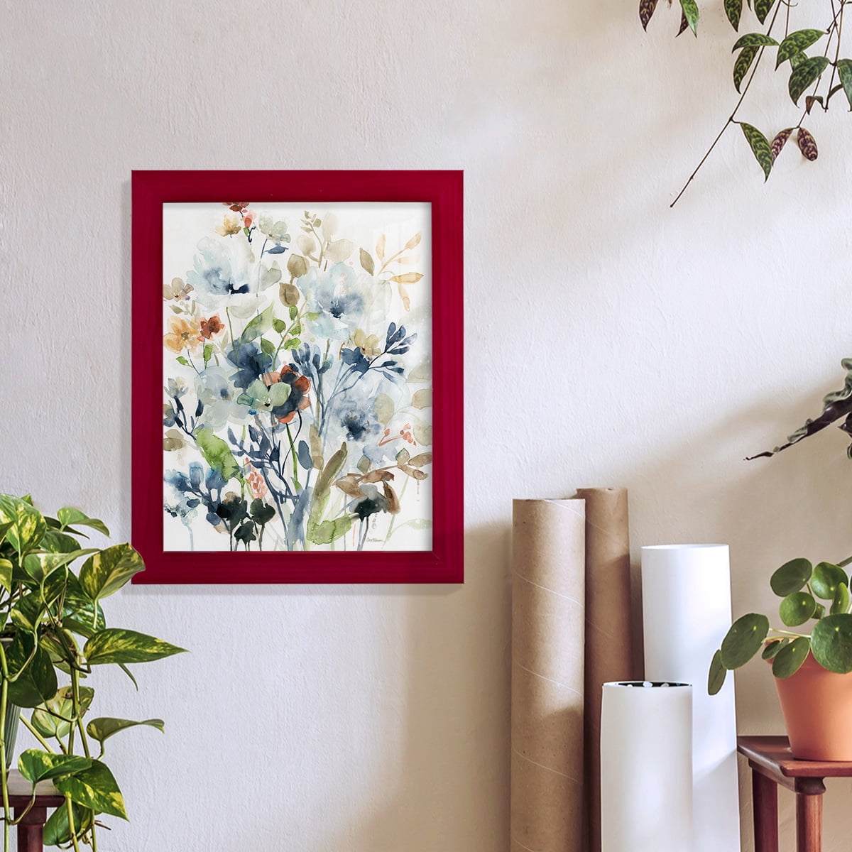 Holland Spring Mix -Framed Print w/glass-Cherry Red
