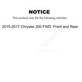 thumbnail image 2 of Kugel Front Rear Wheel Bearing & Hub Assembly Kit for Car 2015-2017 Chrysler 200 FWD - Left Right Side (Driver Passenger) K70-101458, 2 of 11
