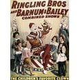 thumbnail image 2 of Unknown 19x24 Black Ornate Wood Framed with Double Matting Museum Art Print Titled - Barnum and Bailey - Childrens Favorite Clown, 2 of 4