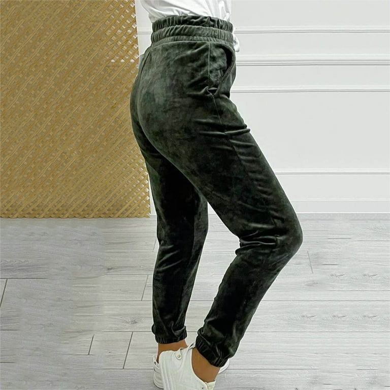 pxiakgy pants for women workout pants for women high waist solid color  running yoga pantswomen's casual pants green + xl 