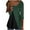 Green, variant on Mikilon Women's V-neck Pullover Tops Long Sleeved Casual Patchwork Color Shirts