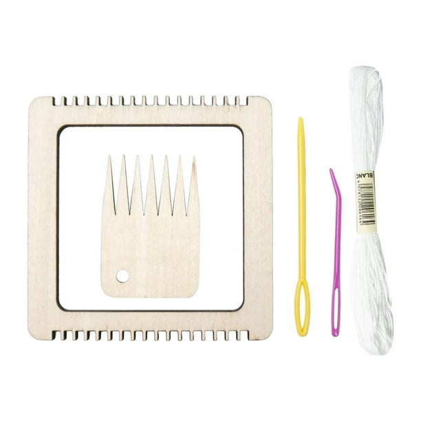 Juego de mini telares, regalo hecho a mano, accesorios duraderos, fácil de usar, de madera para el hogar de los niños Zulema Mini telar