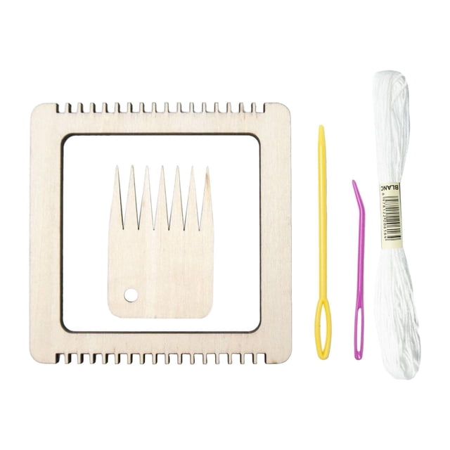 Juego de mini telares, regalo hecho a mano, accesorios duraderos, fácil de usar, de madera para el hogar de los niños Zulema Mini telar