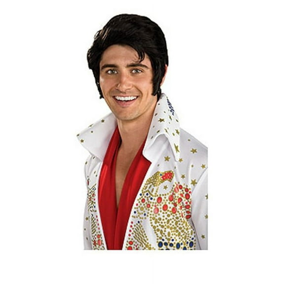 RUBIES II Elvis Black Costume Wig with Styled Hair, for Adults