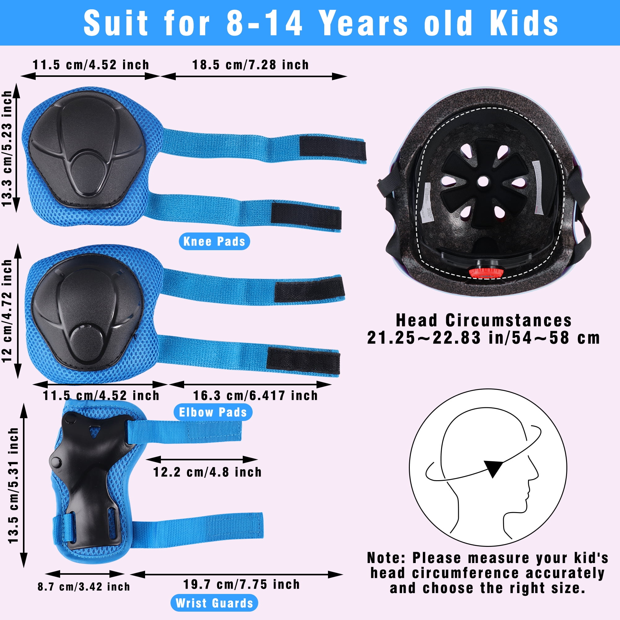 Kids Bike Helmet Set Toddler Helmet for Ages 2-8 Boys Girls with Sports Protective Gear Set