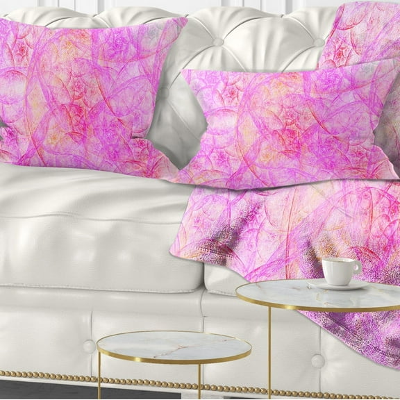 Designart Rose Fractal Dramatic Clouds - Abstract Throw Pillow - 12x20