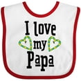 thumbnail image 3 of Inktastic I Love My Papa- Hearts Boys or Girls Baby Bib, 3 of 4