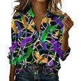 thumbnail image 2 of Womens Summer Tops Satin Blouses for Women Button Down Shirts Long Sleeve Tops, 2 of 5