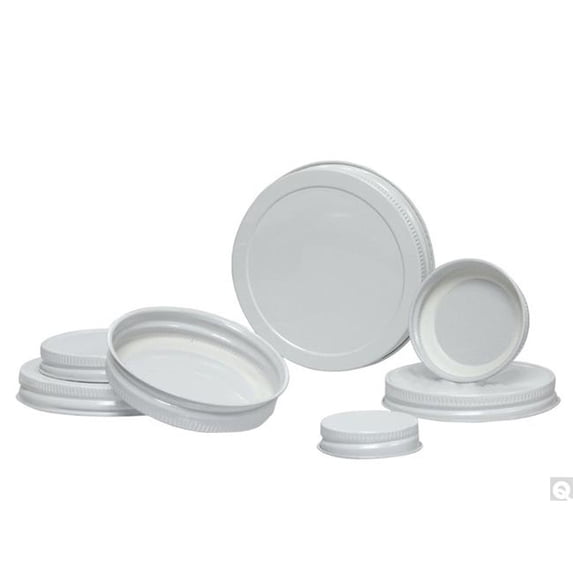 38-400 White Metal Cap with Plastisol Liner - 144 Per Pack - Pack of 576