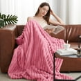 thumbnail image 3 of Amelie Home Faux Fur Throw Blanket – Soft Fluffy Striped Plush for Couch or Bed, 3 of 5
