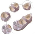 thumbnail image 5 of Hessimy Toddler/Little Girl Mary Jane Flats Princess Dress Shoes Low Heels Glitter Flower Party Wedding Footwear sandals school toddler girl performance shoes (Pink,9.5), 5 of 7