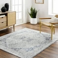 thumbnail image 2 of BoutiqueRugs Hera Farmhouse Area Rug - Machine Washable - Ivory, Dark Blue, Light Blue - 18" x 18" Sample, 2 of 19