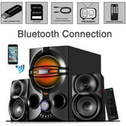 Boytone BT-424FN, 2.1 Bluetooth Powerful Home Theater Speaker Systems, FM Radio, SD Slot, USB Port, MP3 Format, Digital Play Back, 40 Watts, RGB Light, Remote Control, for Smartphone, Tablet