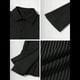thumbnail image 4 of Camisa Corta A Rayas con Botones para Mujer, Blusa Ajustada de Larga, Camisa de Trabajo Negro XXL, 4 of 10