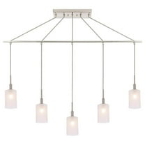 Woodbridge Lighting Elise 5-Light Opal Glass Linear Pendant in Satin Nickel