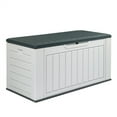 thumbnail image 4 of Tcbosik 150 Gallon Large Deck Box, Organizer and Storage for Patio Furniture, Outdoor Cushions, Garden Tools and Pool Toys, Gray and White, 4 of 9