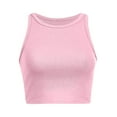 thumbnail image 4 of Hauts Courts Unis Débardeur Sans Manches Col Rond pour Femmes, 4 of 5